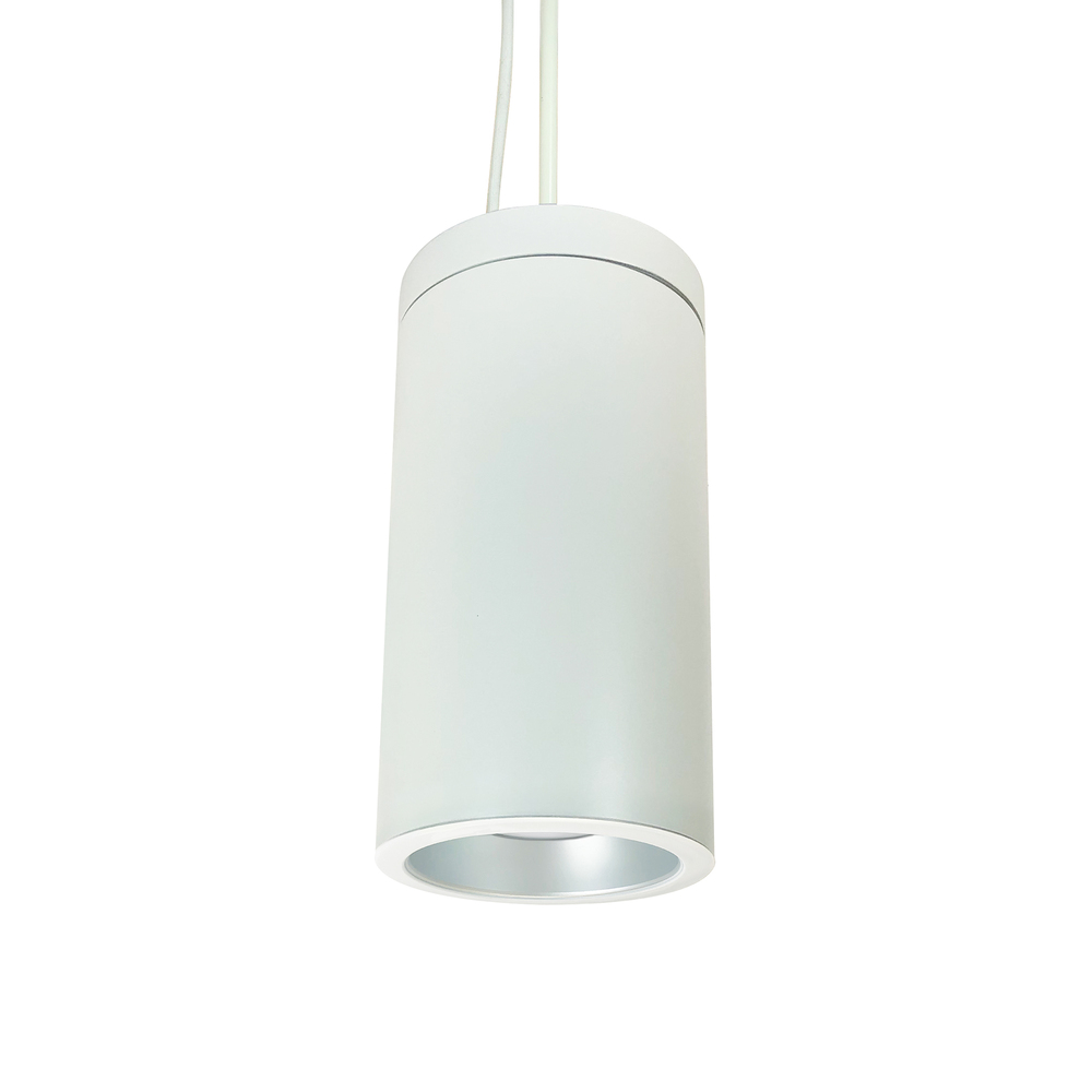 6" Cobalt Pendant Mount Cylinder, White, 1000L, 4000K, Haze/White Reflector, 120V Triac/ELV