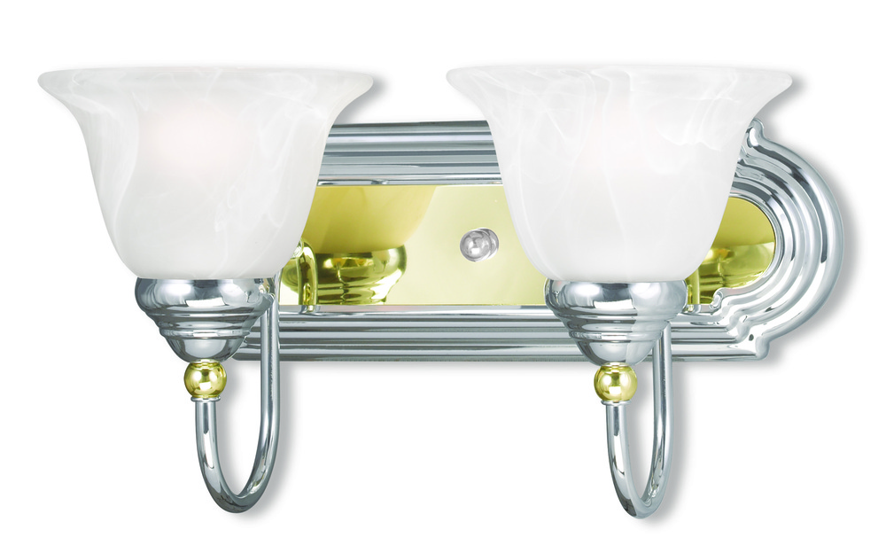 2 Light Polished Chrome & PB Bath Light