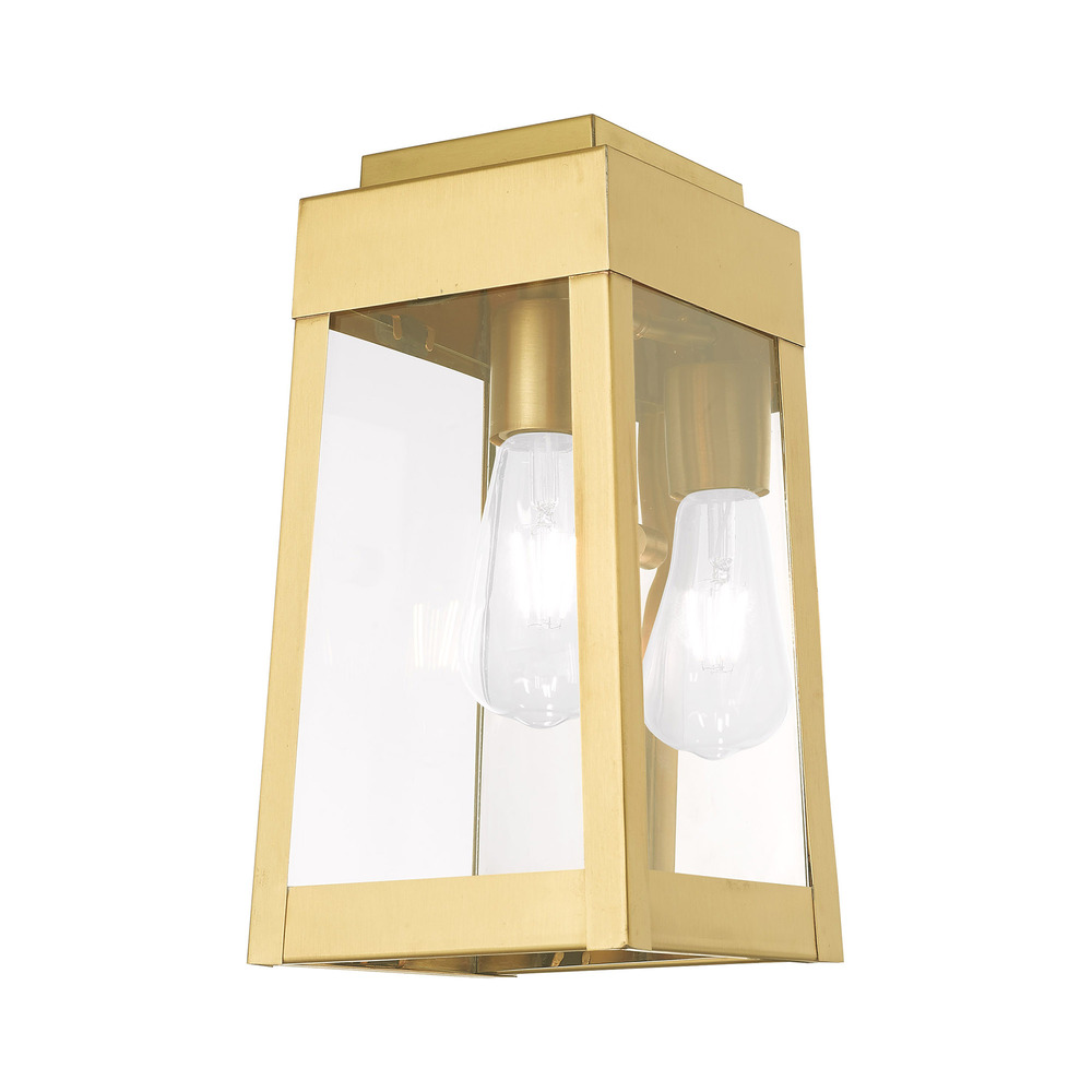 1 Lt Satin Brass Outdoor Wall Lantern