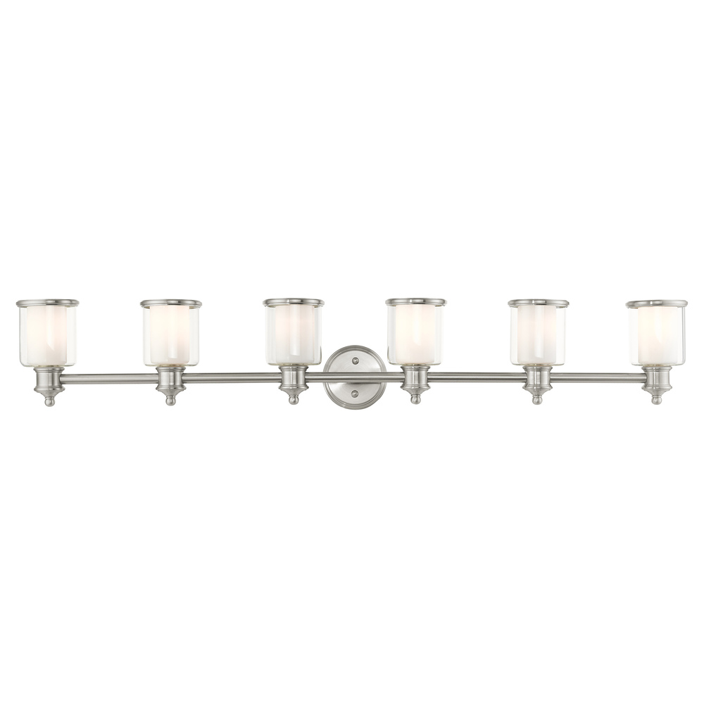 6 Lt Brushed Nickel Vanity Sconce