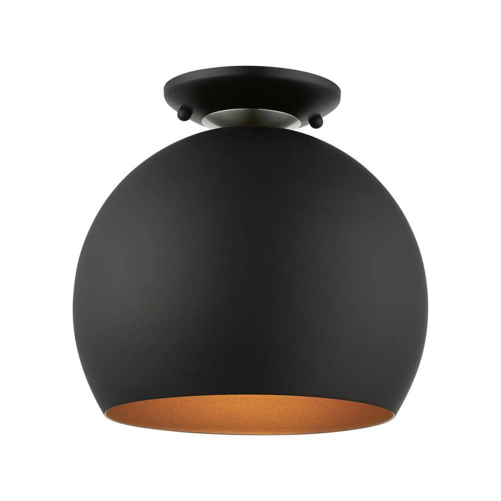 1 Light Black Semi-Flush Mount