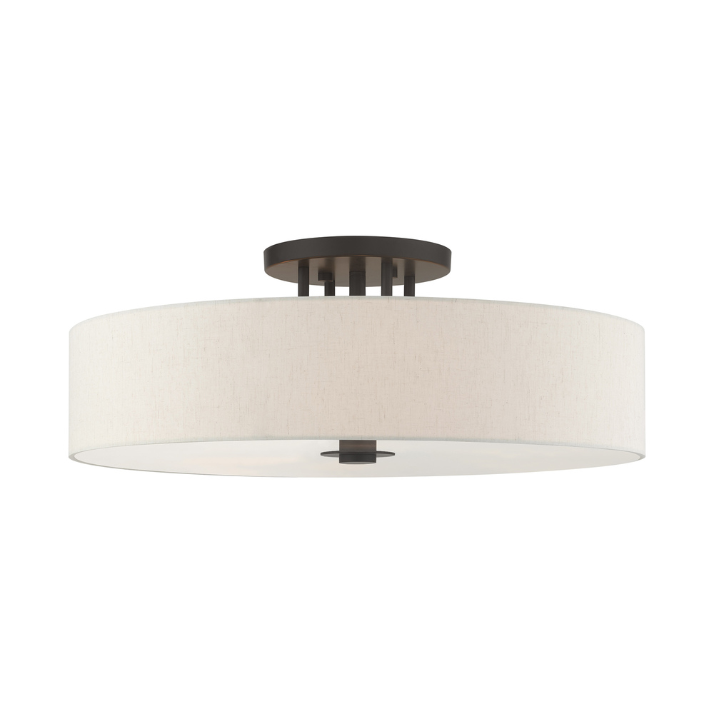 6 Lt English Bronze  Semi Flush