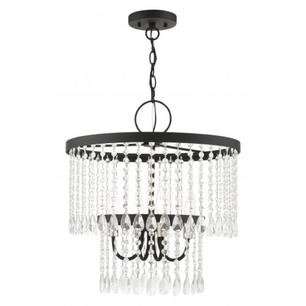 4 Lt Black Pendant Chandelier