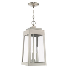 Livex Lighting 20857-91 - 3 Lt Brushed Nickel Outdoor Pendant Lantern