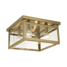 Livex Lighting 4032-01 - 4 Lt Antique Brass Flush Mount