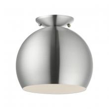 Livex Lighting 43390-66 - 1 Light Brushed Aluminum Semi-Flush Mount