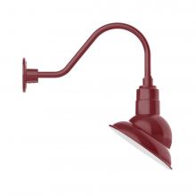 Montclair Light Works GNA120-55-B03-L12 - 10&#34; Emblem shade LED Gooseneck Wall mount, decorative canopy cover, Barn Red