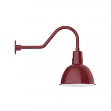 Montclair Light Works GNB116-55-W12-L12 - 12&#34; Deep Bowl shade, LED Gooseneck Wall mount with wire grill, Barn Red