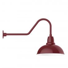 Montclair Light Works GNC108-55-L13 - 16&#34; Cafe shade, LED Gooseneck Wall mount, Barn Red