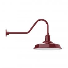 Montclair Light Works GNC185-55-L13 - 18&#34; Warehouse shade, LED Gooseneck Wall mount, Barn Red