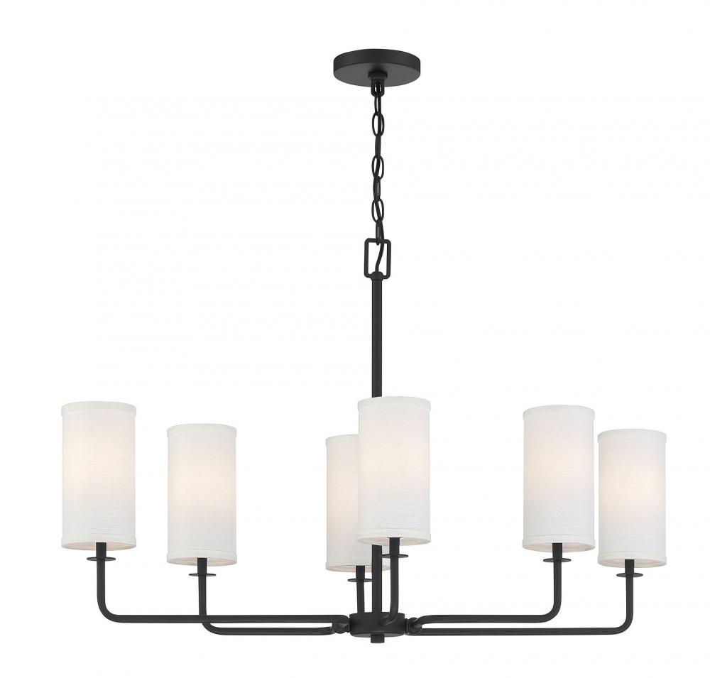 Powell 6-Light Linear Chandelier in Matte Black