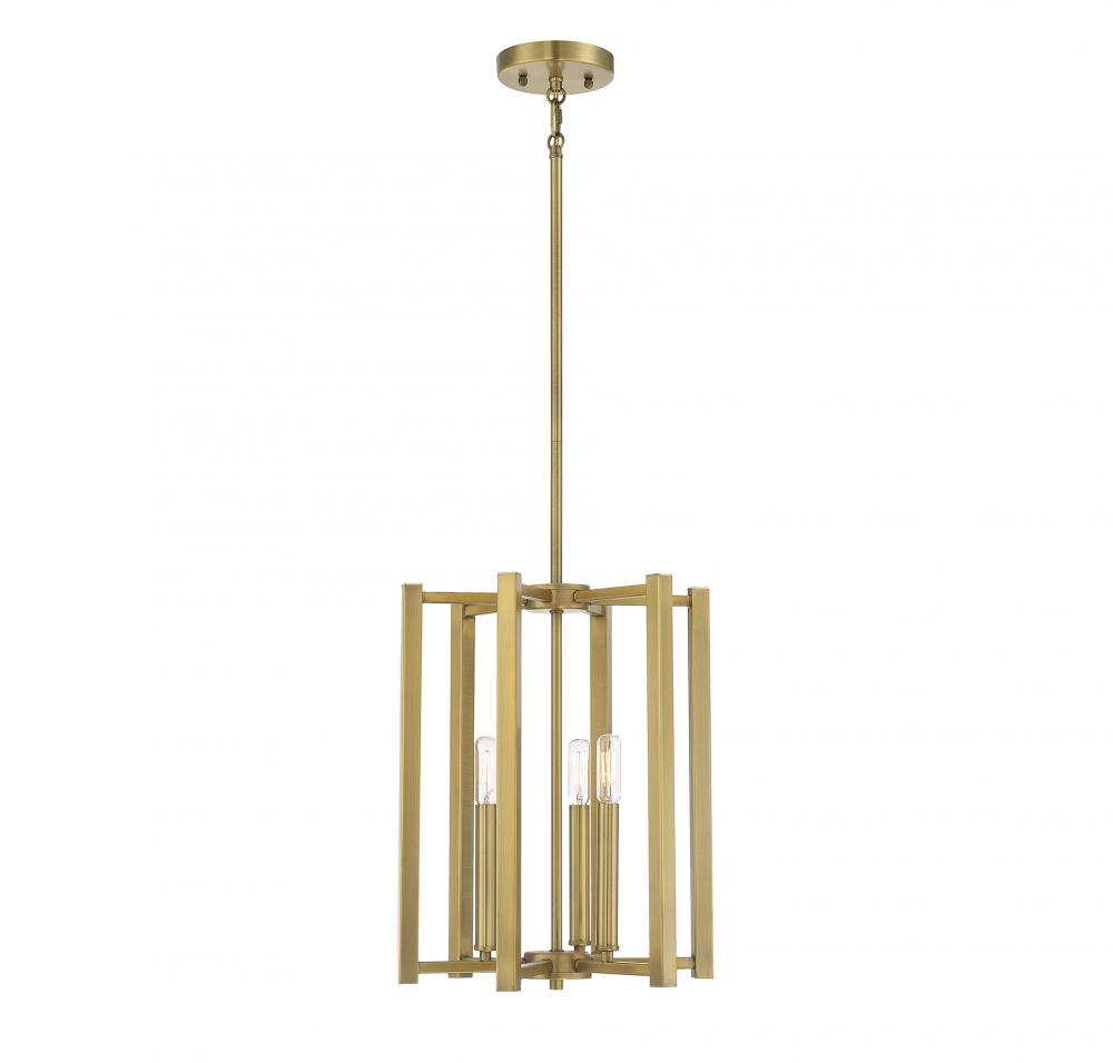 Benson 3-Light Pendant in Warm Brass