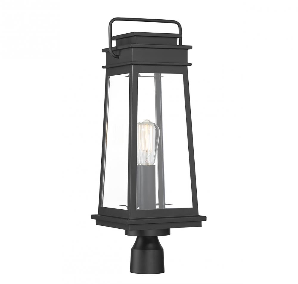 Boone 1-Light Outdoor Post Lantern in Matte Black