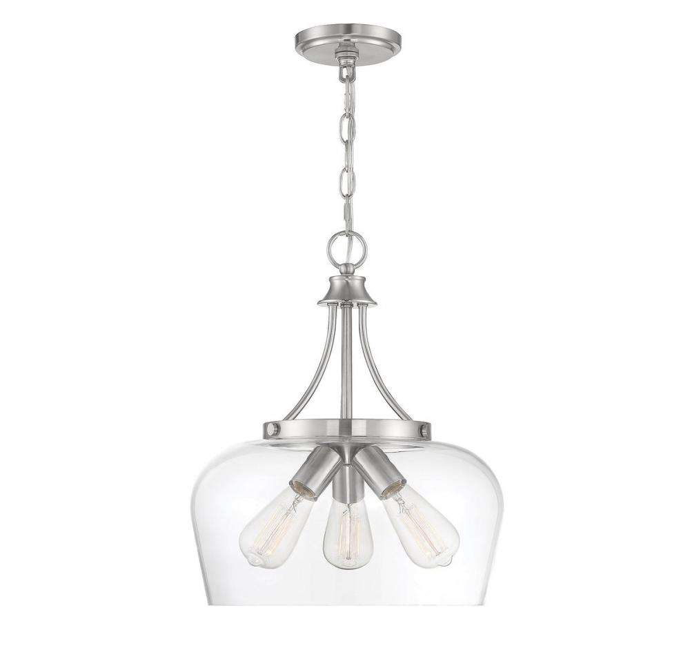 Octave 3-Light Pendant in Satin Nickel