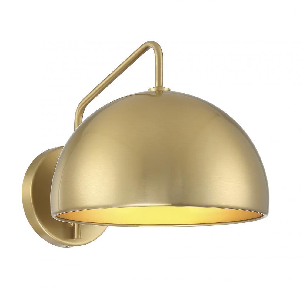 1-light Wall Sconce In Natural Brass