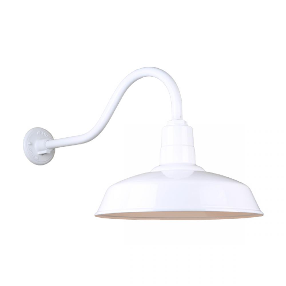 18" Gooseneck Light Warehouse Shade, QSNHL-A Arm