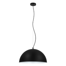 Eglo 204324A - Rafaelino - Pendant Black Exterior White Interior finish 60W