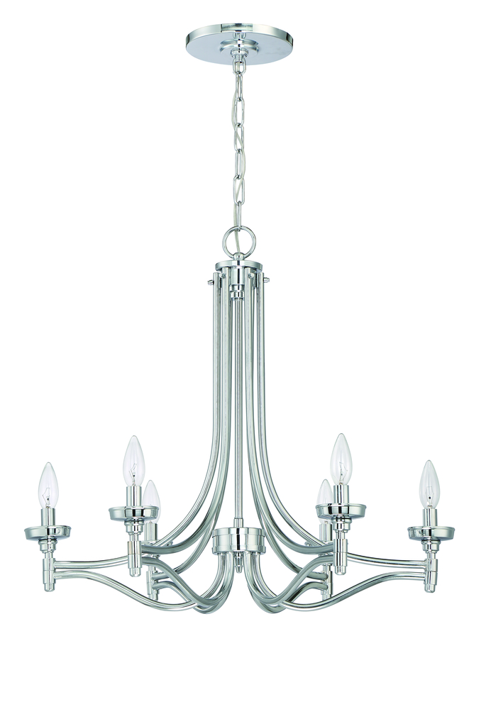 Sophia 6 Light Chandelier in Chrome