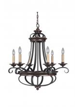 Craftmade 38726-AGTB - Stafford 6 Light Chandelier in Aged Bronze/Textured Black