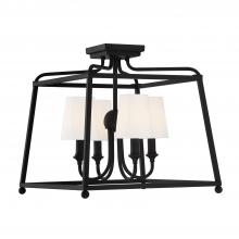 Crystorama 2243-BF - Libby Langdon Sylvan 4 Light Black Forged Semi Flush Mount