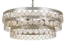 Crystorama 6008-SA - Coco 6 Light Antique Silver Chandelier