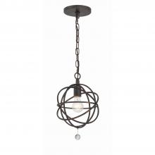 Crystorama 9220-EB - Solaris 1 Light English Bronze Mini Pendant