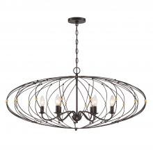 Crystorama ZUC-A9036-EB-GA - Zucca 6 Light English Bronze + Antique Gold Chandelier