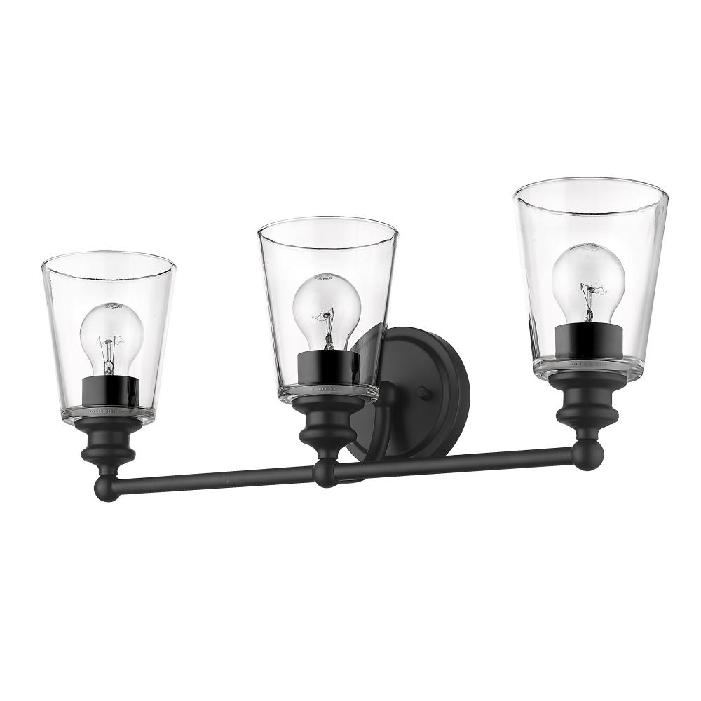 Ceil 3-Light Matte Black Vanity