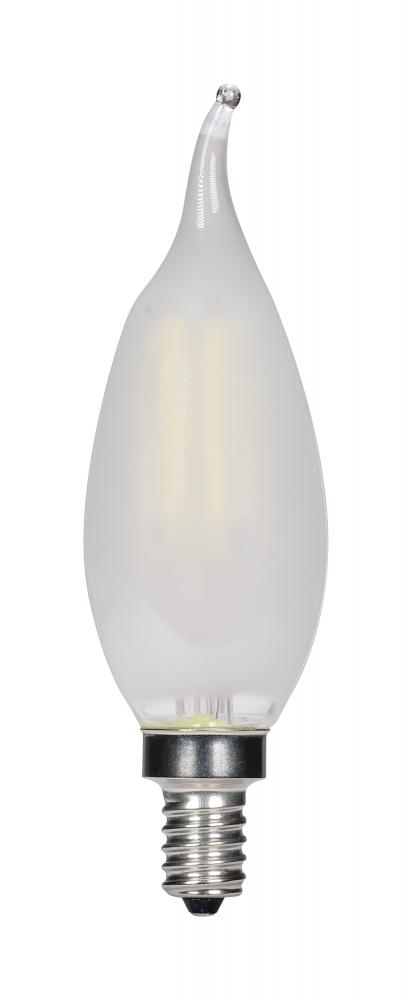 4.5 Watt CA10 LED; Frosted; Candelabra base; 2700K; 120 Volt; 2-Card