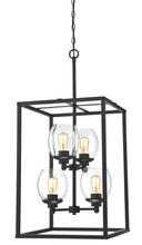 Westinghouse 6328000 - 4 Light Chandelier Matte Black Finish Clear Glass