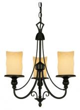 Westinghouse 6900000 - 3 Light Chandelier Burnished Bronze Patina Finish Burnt Scavo Glass