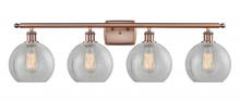  516-4W-AC-G125 - Athens - 4 Light - 38 inch - Antique Copper - Bath Vanity Light