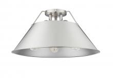 Golden 3306-3FM PW-PW - Orwell 3-Light Flush Mount in Pewter