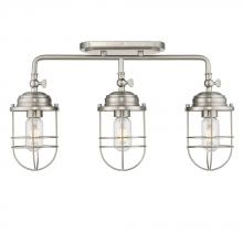 Golden 9808-LSF PW - Seaport 3-Light Semi-Flush - Track in Silver