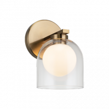 Matteo Lighting W60701AGCL - Derbishone Aged Gold Brass Wall Sconce