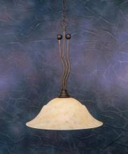 Toltec Company 221-BRZ-53818 - One Light Bronze Italian Marble Glass Down Pendant