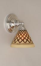 Toltec Company 40-CH-7185 - One Light Chrome Chocolate Icing Glass Wall Light