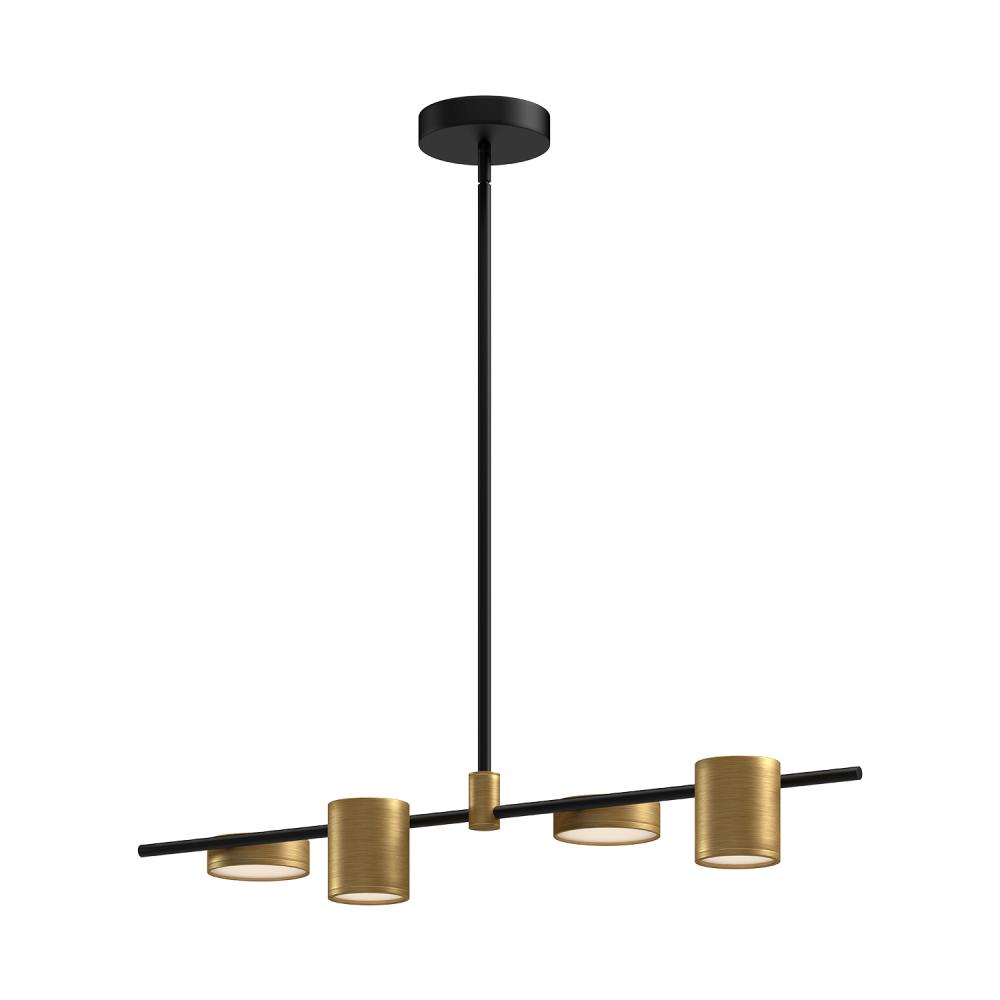 Jayden 40-in Black/Brushed Gold LED Linear Pendant