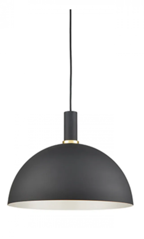 Archibald 16-in Black With Gold Detail 1 Light Pendant