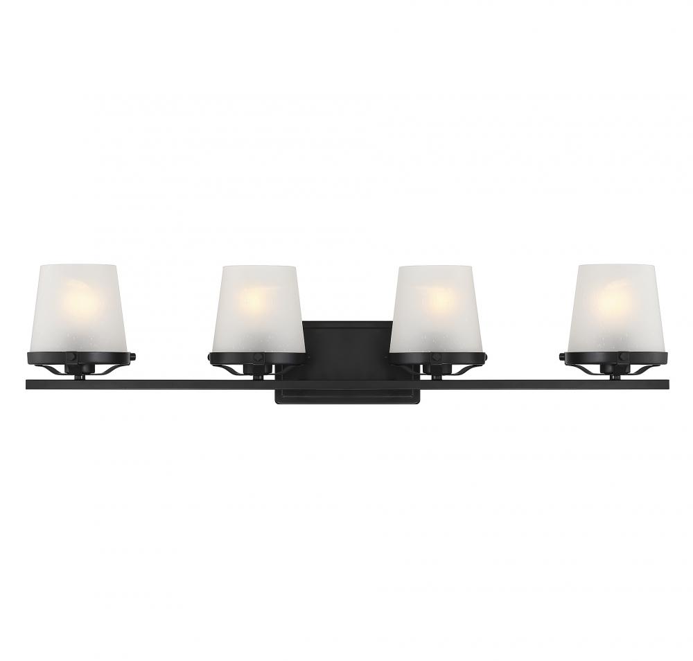 Klein 4-Light Bathroom Vanity Light in Matte Black