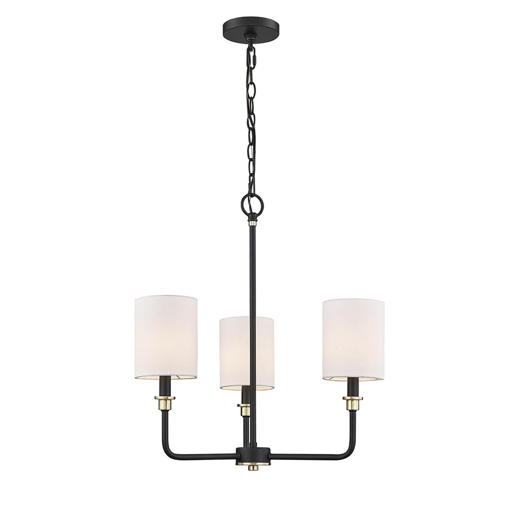 Chelsea 3-Light Chandelier Ceiling Light Matte Black Modern Gold