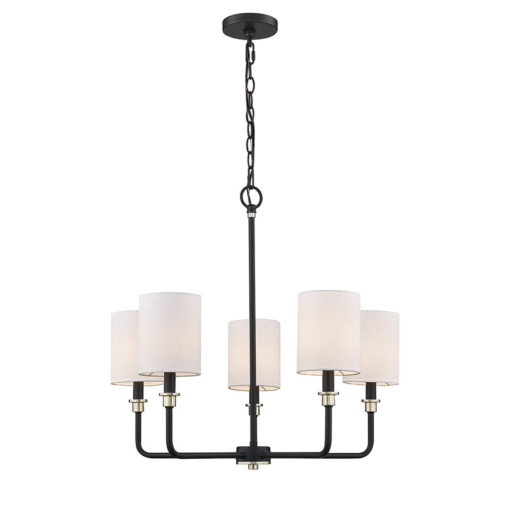 Chelsea 5-Light Chandelier Ceiling Light Matte Black Modern Gold