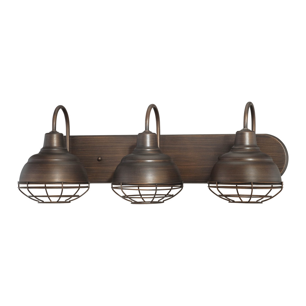 Neo-Industrial 3-Light Vanity Rubbed Bronze