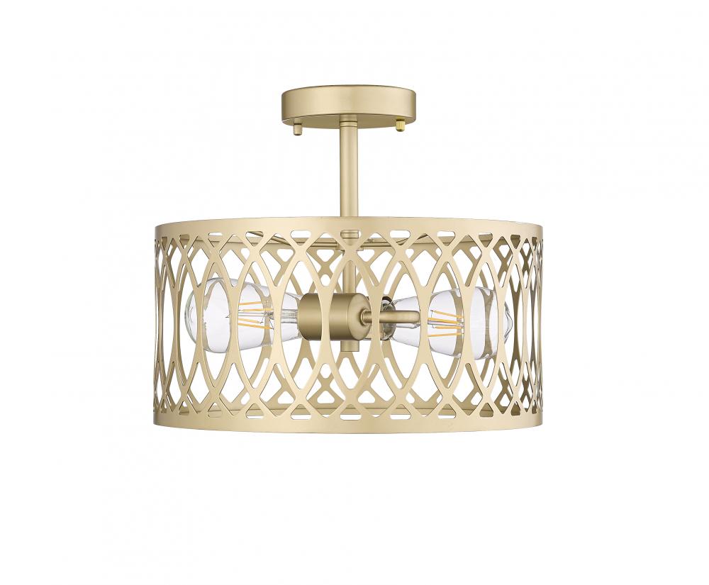 Arelyn 1-Light Semi-Flush Ceiling Mount Painted Modern Gold