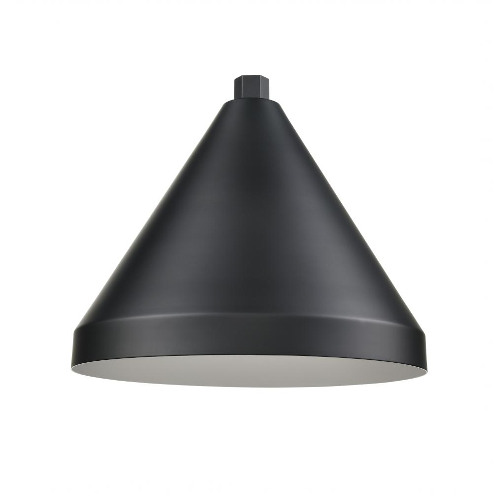 R Series 1-Light Cone Shade Satin Black