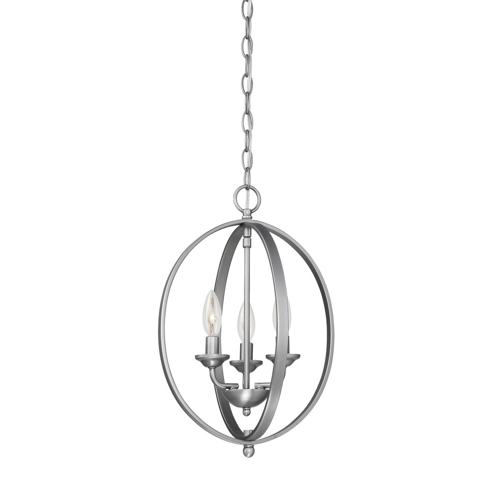 3-Light Pendant light Brushed Pewter