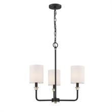 Millennium 9143-MB/MG - Chelsea 3-Light Chandelier Ceiling Light Matte Black Modern Gold