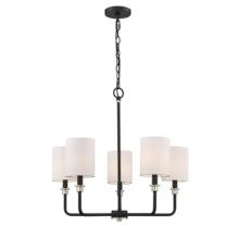 Millennium 9145-MB/MG - Chelsea 5-Light Chandelier Ceiling Light Matte Black Modern Gold