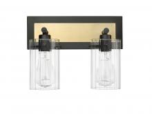 Millennium 25002-MB/VB - Gasol 2-Light Vanity Matte Black / Vintage Brass