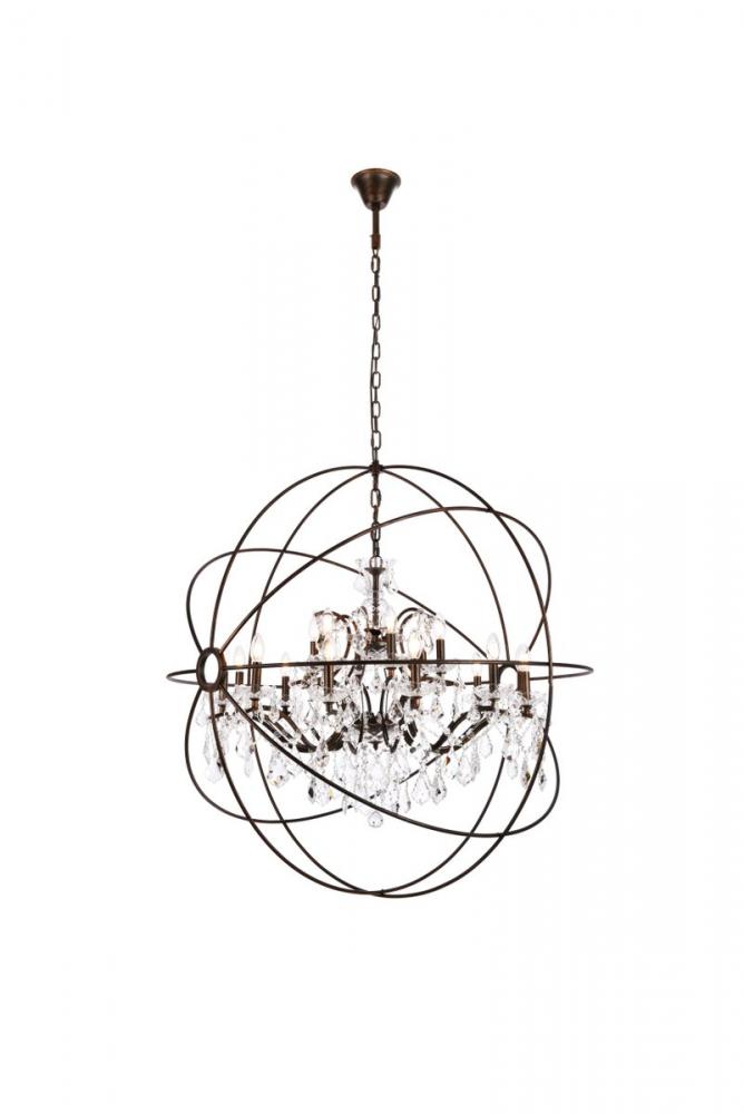 Geneva 18 Light Dark Bronze Chandelier Clear Royal Cut Crystal